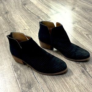 Black suede booties size 9.5